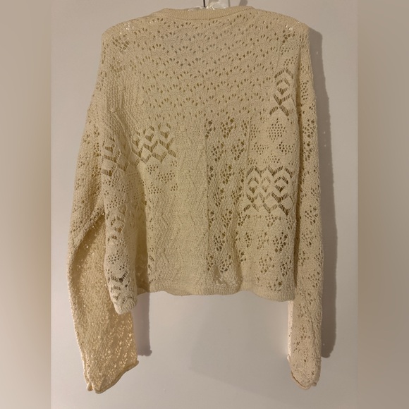 Cream Crochet Button-Up Cardigan - Zara - Picture 5 of 5